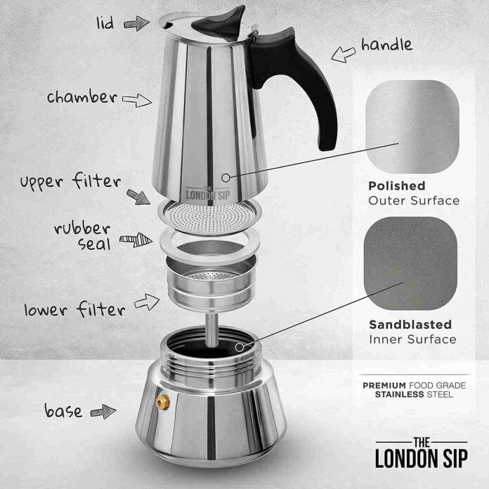 Stainless Steel Induction Stovetop Espresso Maker