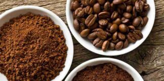 Different types of coffee grinds