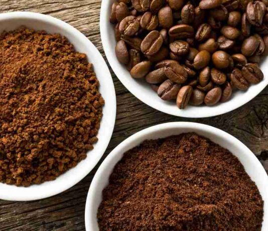 Different types of coffee grinds