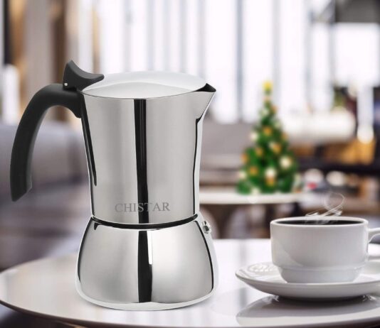 CHISTAR Stainless Steel Induction Espresso Maker