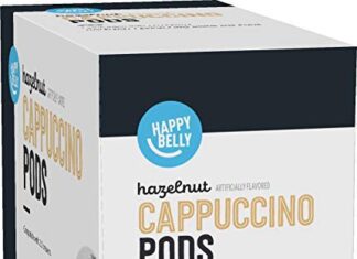 amazon brand happy belly cappuccino coffee pods compatible with 20 k cup