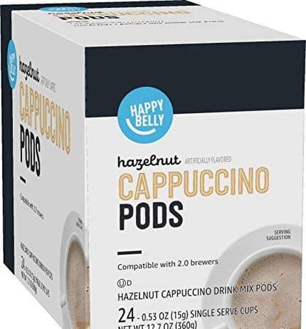 amazon brand happy belly cappuccino coffee pods compatible with 20 k cup