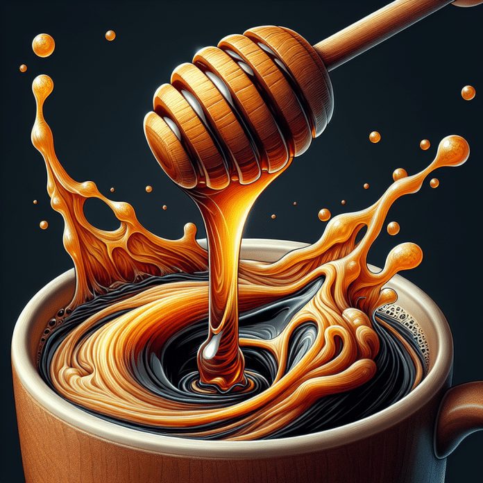 honey in coffee sweet golden flavor