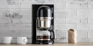 kitchenaid pour over coffee brewer with adjustable flow rate