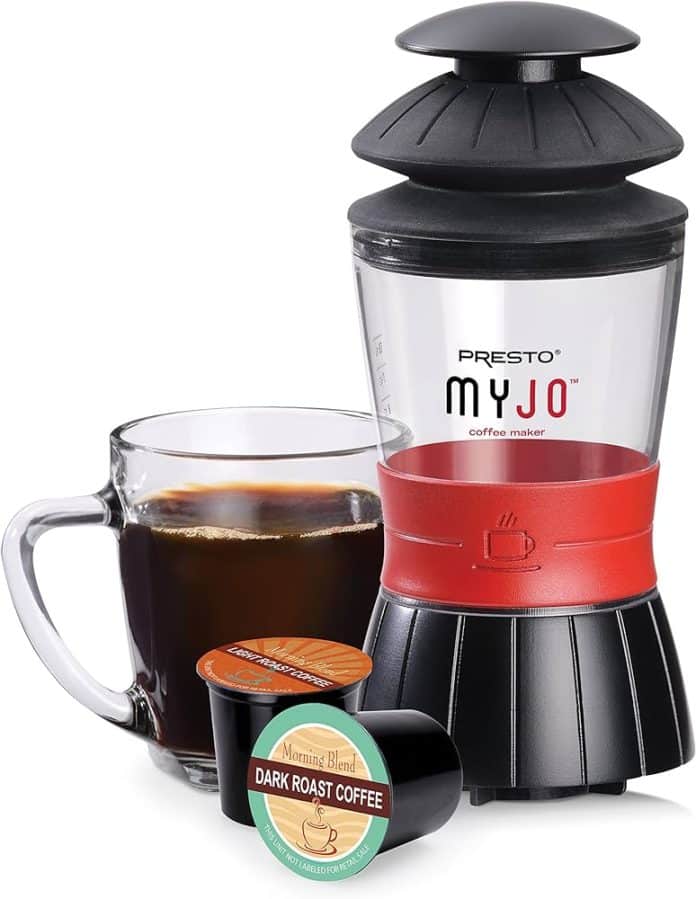 presto myjo single cup coffee maker with k cup compatibility