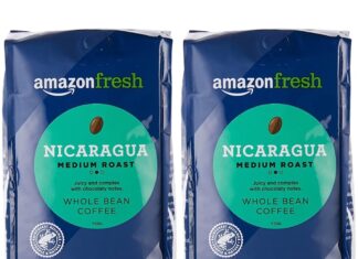 amazon fresh dark roast whole bean coffee review