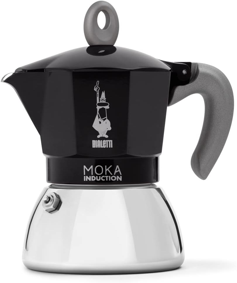 Bialetti - Moka Induction, Moka Pot, Suitable for all Types of Hobs, 4 Cups Espresso (5.7 Oz), Black