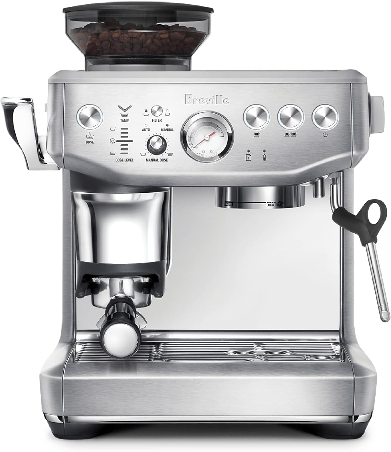 Breville Barista Express® Impress Espresso Machine, 2 Liters, Brushed Stainless Steel, BES876BSS