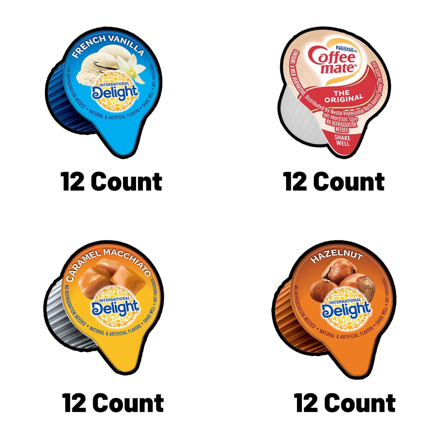 Coffee Creamer - 48 Count - Coffee Creamer Variety Pack - Coffee Creamer Liquid - Creamer Singles - Headzr