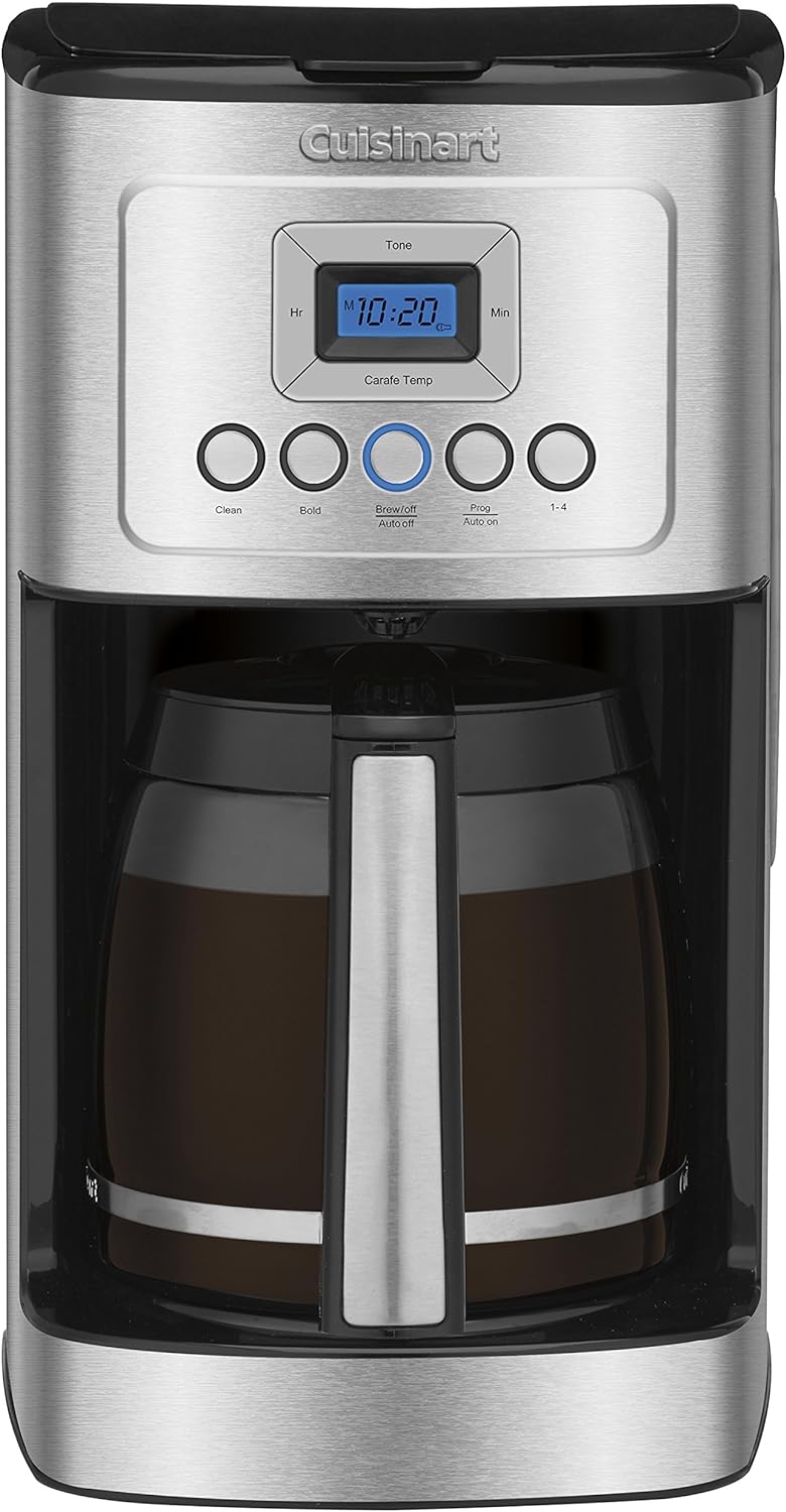 Cuisinart Coffee Maker, 14-Cup Glass Carafe, Fully Automatic for Brew Strength Control 1-4 Cup Setting, Stainless Steel, DCC-3200P1