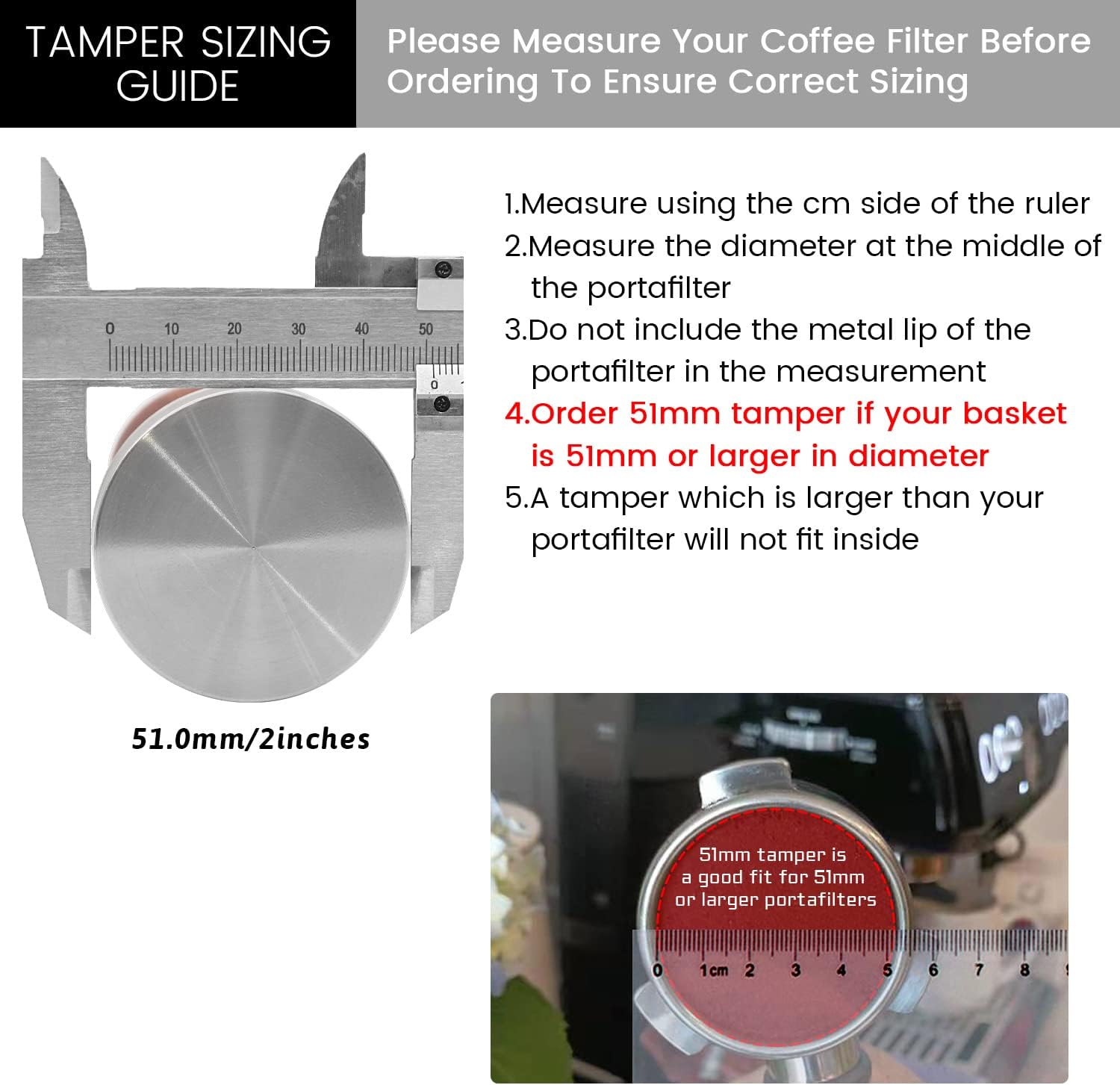 Ezebesta 51mm Coffee Tamper Set Barista Kit for Portafilter Machine Wooden Espresso Tamper with Tamper Mat, Frothing Pitcher (350 ml/11.836 oz), Barista Towel, Latte Art Pen