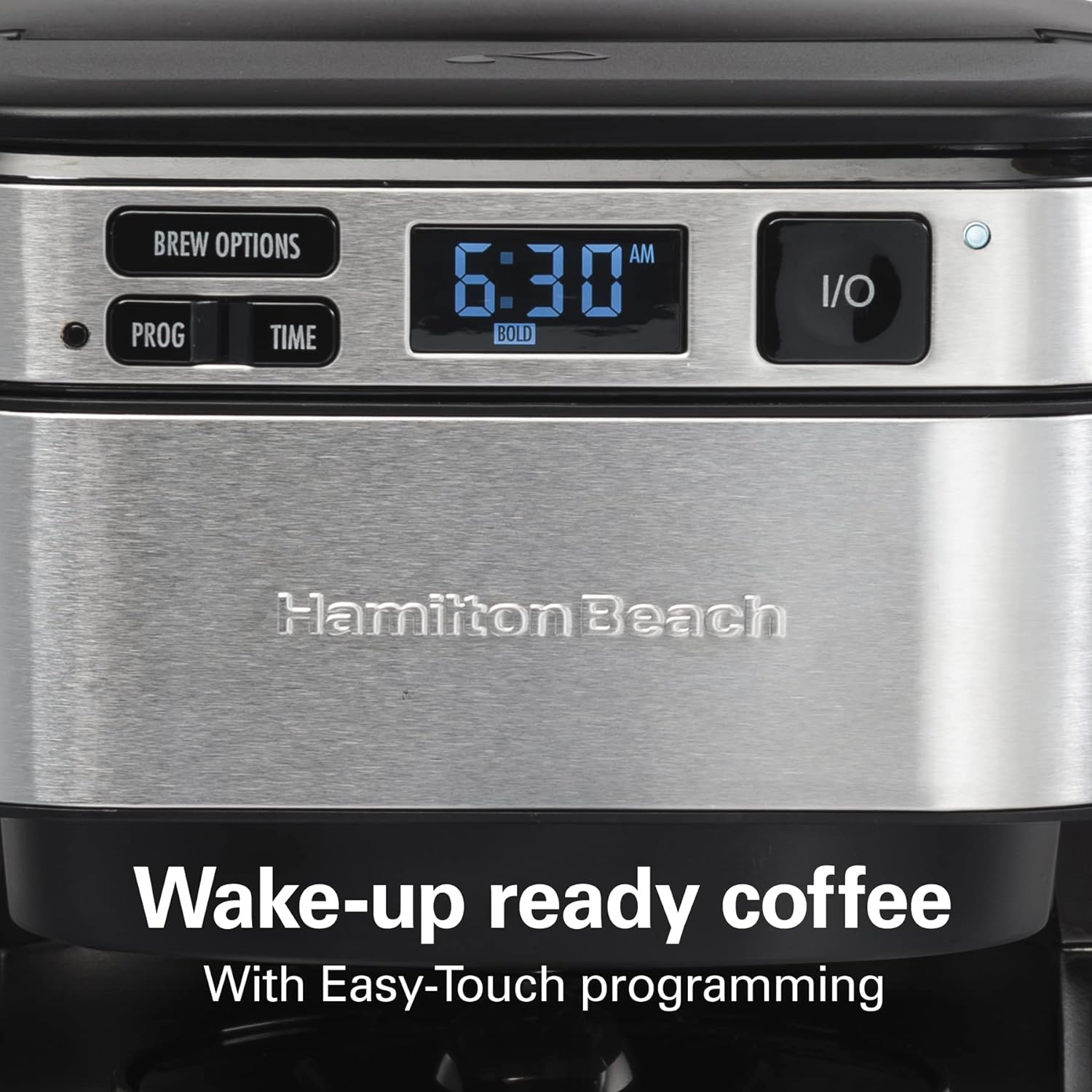 Hamilton Beach Programmable Coffee Maker, 12 Cups, Front Access Easy Fill, Pause  Serve, 3 Brewing Options, Black (46310)