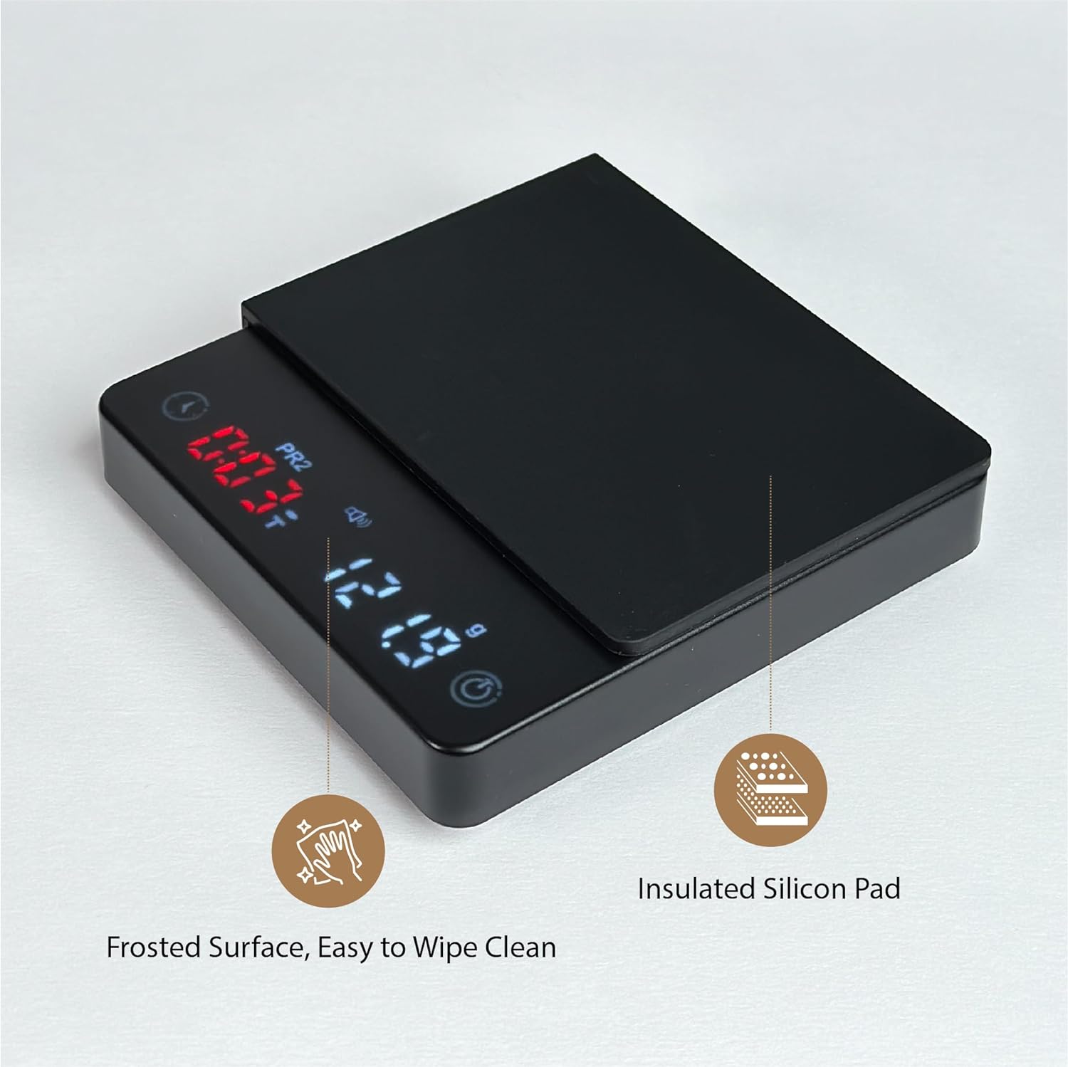 MiiCoffee Nano Coffee Scale with Timer, Espresso Scale with Auto Tare, Touch Sensor and Silicone Cover