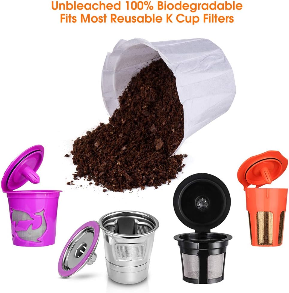 Reusable K Cups, 4 Pack Universal Fit Reusable Coffee Filters with Food Grade Stainless Steel Mesh Eco-Friendly Coffee Reusable Pods for Keurig 1.0 and 2.0 Brewers (Black)