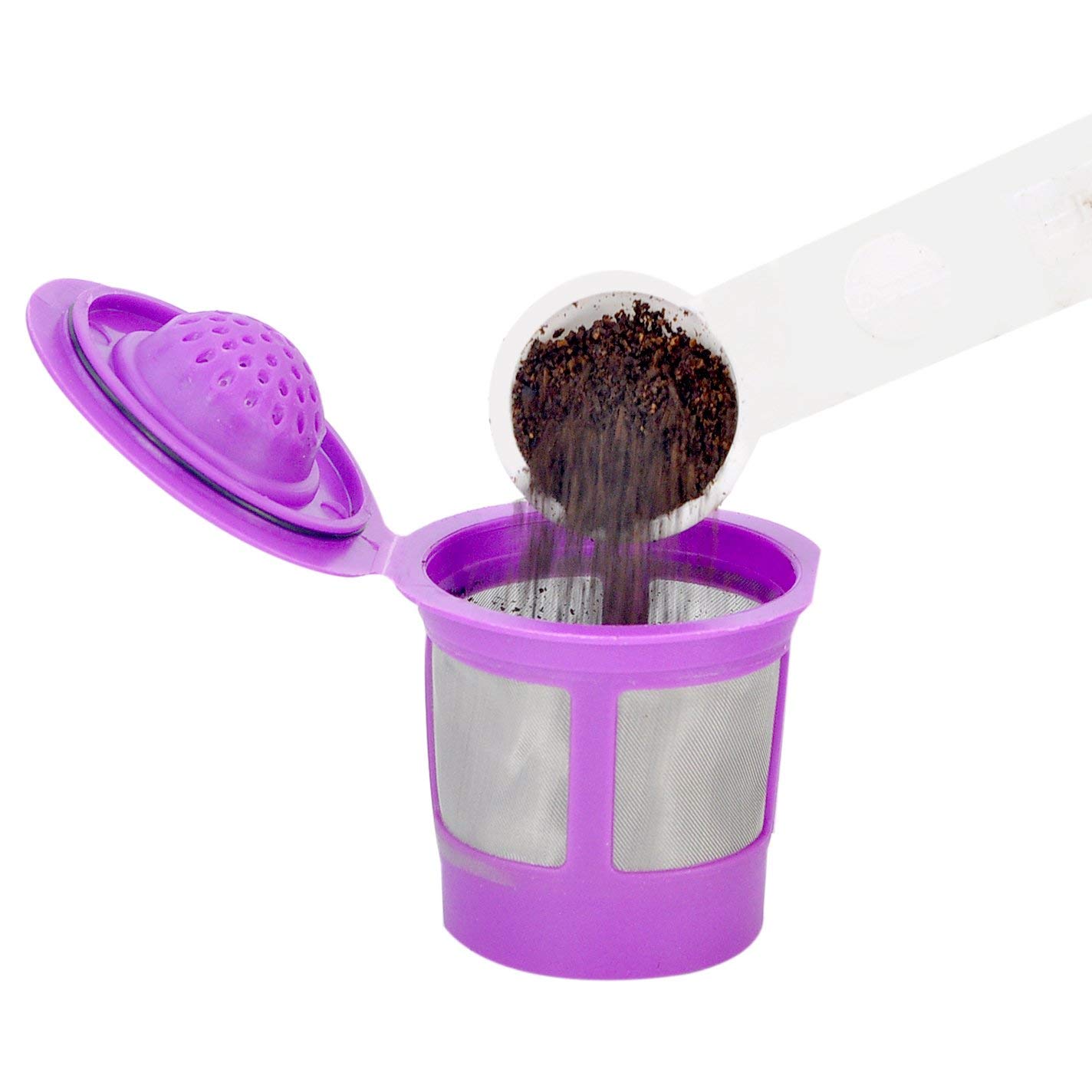 Reusable K Cups for Keurig 2.0  1.0 - Pack of 2 (Purple) - Easy to Clean - Universal Keurig Reusable Coffee Pods by Delibru