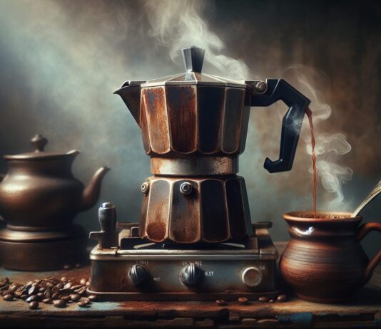 stovetop espresso with moka pot brewing