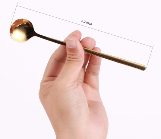 4 pcs 67 inches coffee spoons stirring spoons tea spoons long handle gold teaspoons gold spoons ice tea spoons long spoo