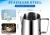 4 pcs milk frothing pitcher 12 oz espresso steaming pitcher milk frother cup with latte art pen stainless steel coffee b