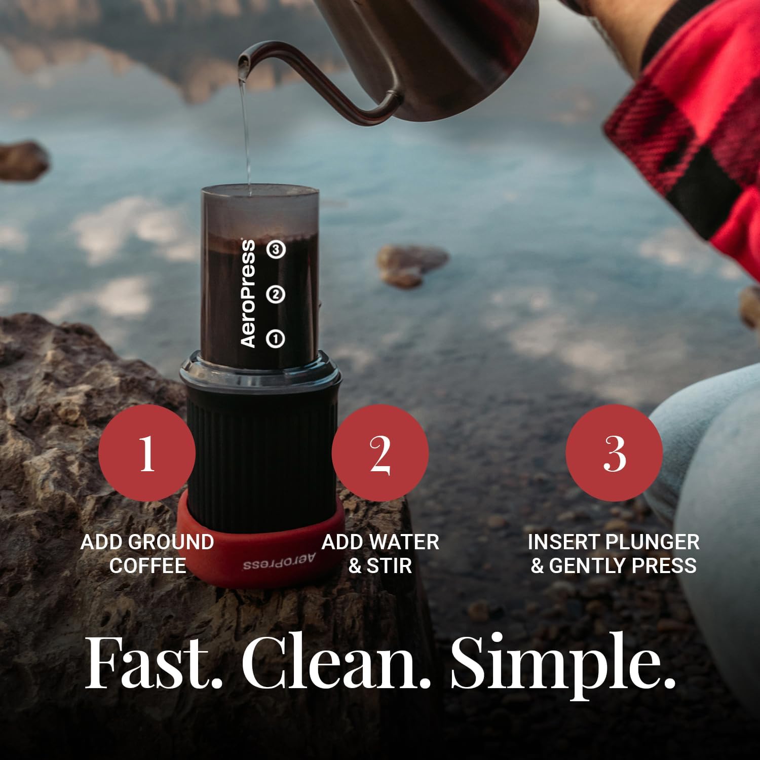 Aeropress Go Travel Coffee Press Kit - 3 in 1 brew method combines French Press, Pourover, Espresso - without grit or bitterness - Small portable Full bodied coffee maker for camping  travel