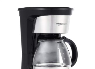 amazon basics 5 cup coffee maker with reusable filter black and stainless steel