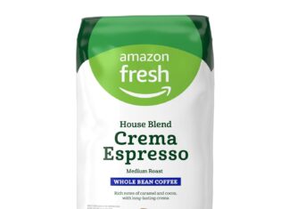 amazon fresh house blend crema espresso whole bean medium roast 22 lb