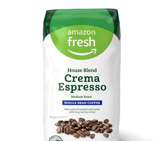amazon fresh house blend crema espresso whole bean medium roast 22 lb