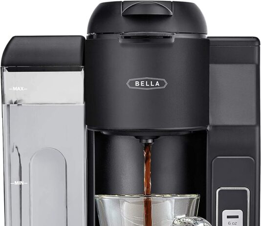 bella single serve coffee maker dual brew k cup compatible ground coffee brewer with removable water tank adjustable dri