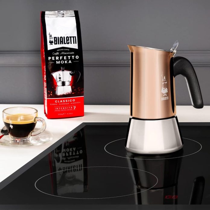 bialetti new venus induction stainless steel stovetop espresso coffee maker suitable for all types of hobs 6 cups 79 oz