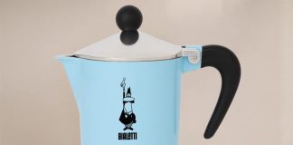 bialetti rainbow stovetop espresso maker moka pot 6 cups 84 oz 250 ml aluminium light blue