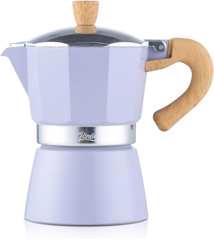 bincoo stovetop espresso maker3 cups moka coffee pot for gas or electric ceramic stovetopitalian coffee maker for cappuc