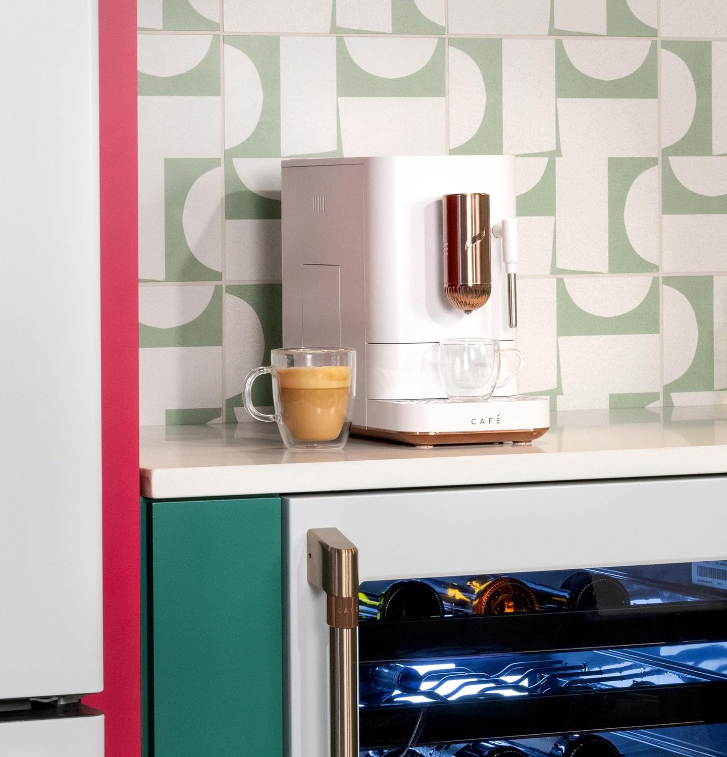 Café Affetto Automatic Espresso Machine + Milk Frother | Built-In  Adjustable Espresso Bean Grinder | One-Touch Brew in 90 Seconds | Matte White, 1.2 Liter, (C7CEBBS4RW3)
