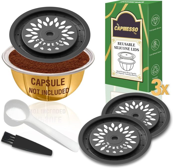 capmesso reusable coffee capsule lids for reusable nespresso pods vertuo food grade silicone caps for any sizes of refil