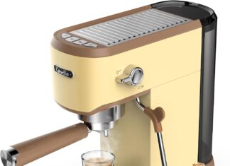 cavdle espresso machine 20 bar professional espresso maker with milk frother steam wand compact coffee machine with 35oz