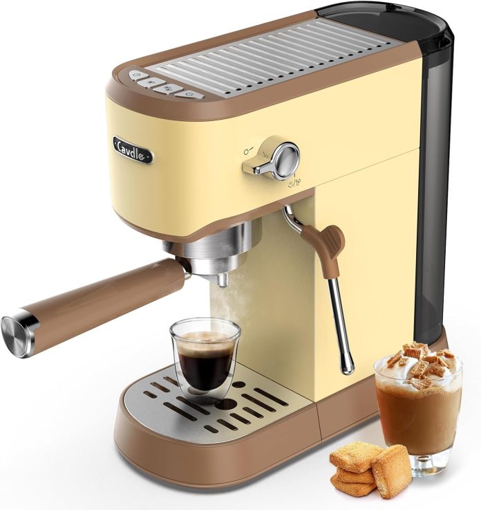 cavdle espresso machine 20 bar professional espresso maker with milk frother steam wand compact coffee machine with 35oz