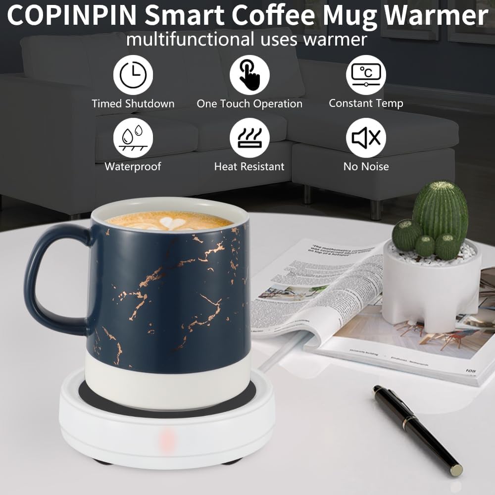 Coffee Mug Warmer Electric Coffee Warmer for Desk, Cup Warmer for Heating Coffee Beverage Tea Milk as Gifts for Mom Grandma Women Girls (No Cup…