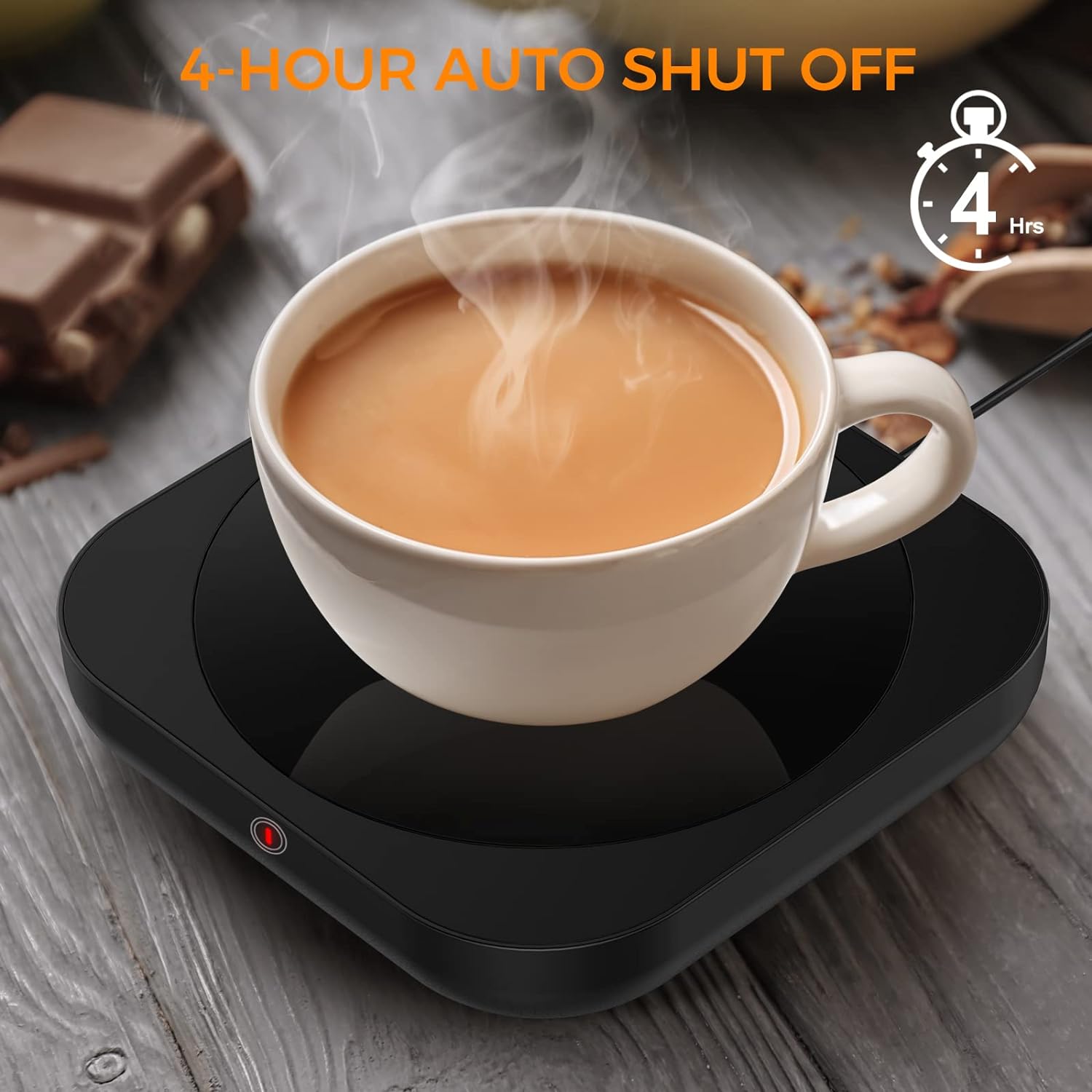 Coffee Mug Warmer for Desk, Coffee Warmer with 3 Temperature Settings, Coffee Cup Warmer for Desk Auto Shut Off, Waterproof Coffee Warmer for Desk with Touch Tech  Enlarged Heating Plate, Best Gift