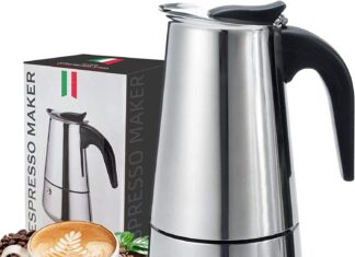 coffee pot stainless steel moka pot italian coffee maker 9 cup15 oz stovetop espresso maker for gas or electric ceramic