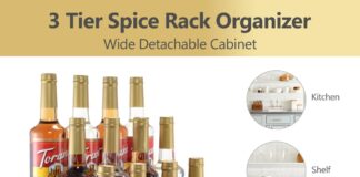 coffee syrup rack for coffee bar accessories fits with torani and monin syrup coffee bar organizer holds 4 bottles