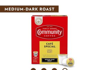 community coffee cafe special 36 count coffee pods medium dark roast compatible with keurig 20 k cup brewers