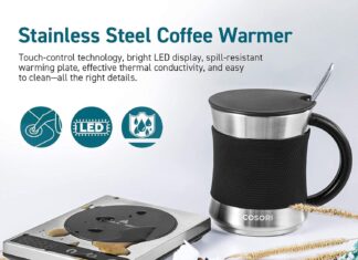 cosori coffee mug warmer mug set for desk cup heater office christmas gifts 1f precise temperature control touch tech lc