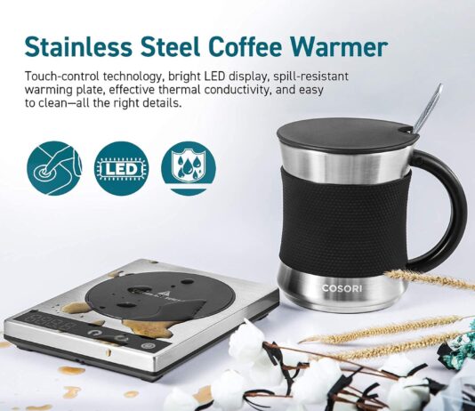 COSORI Coffee Mug Warmer Review cosori coffee mug warmer mug set for desk cup heater office christmas gifts 1f precise temperature control touch tech lc