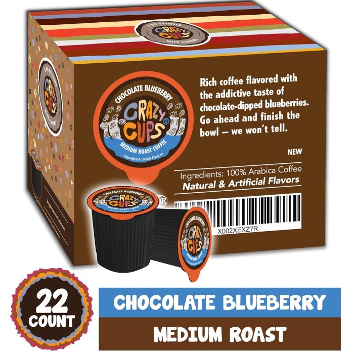 crazy cups flavored coffee pods variety pack for keurig k cups brewers assorted flavored coffee sampler 40 count