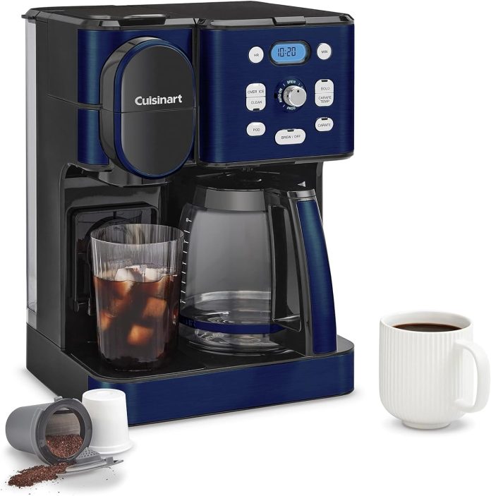 cuisinart coffee maker 12 cup glass carafe automatic hot iced coffee maker single server brewer stainless steel ss 16