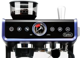 cyetus all in one espresso machine for home barista cyk7601 coffee grinder milk steam frother wand for espresso cappucci