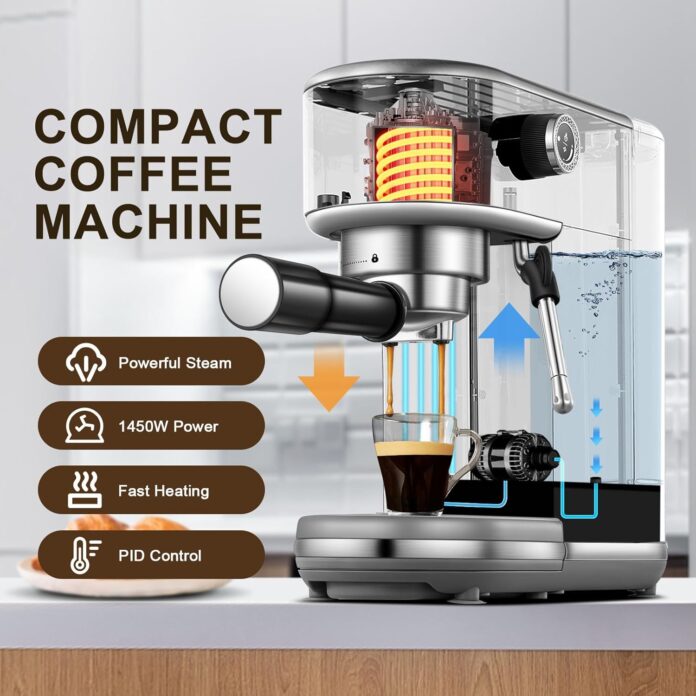 espresso machines 20 bar espresso maker for home with milk frother compact coffee machine for latte macchiato cappuccino