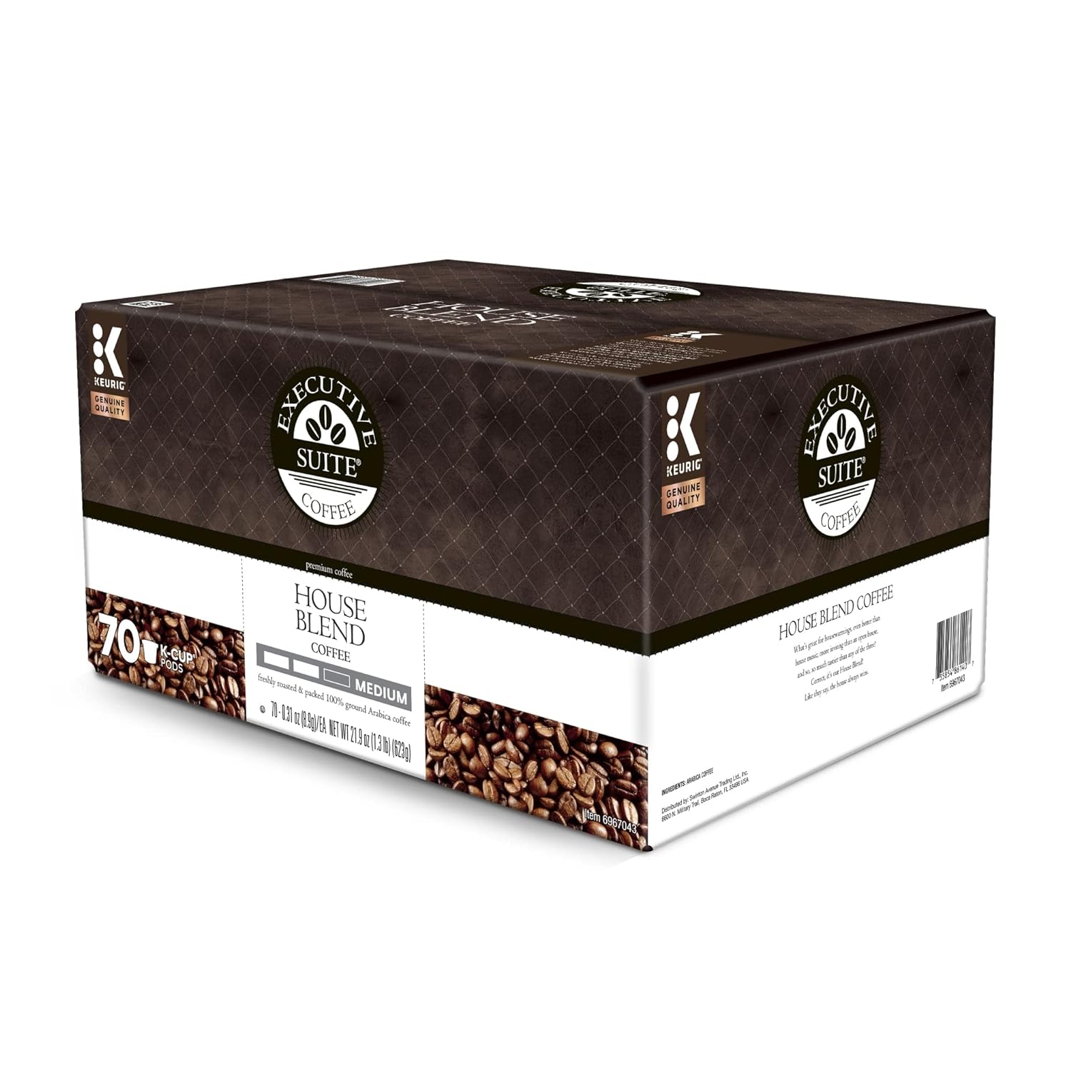Executive Suite House Blend Coffee Pods for Keurig K-Cup Brewers, Box of 70 Pods