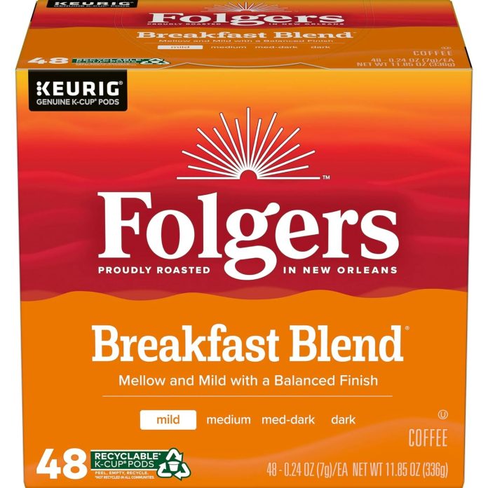 folgers k cups breakfast blend 12 count pack of 4