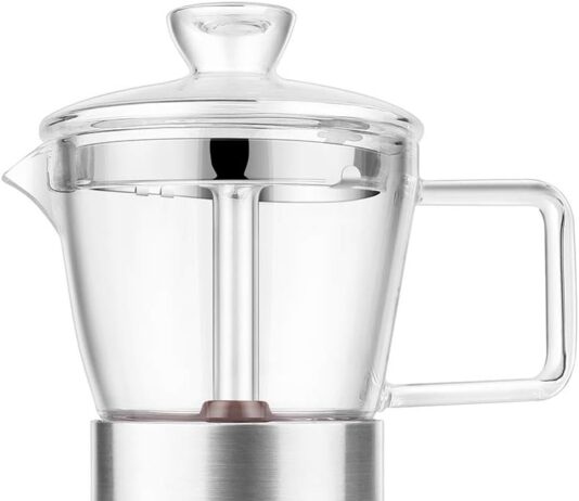 geesta moka pot premium crystal glass top stovetop espresso moka pot 6 cup coffee maker 240ml85oz6 cup espresso cup40ml 