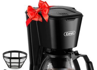 gevi 4 cups small coffee maker compact coffee machine with reusable filter warming plate and coffee pot for home and off