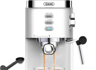 gevi espresso machines 20 bar fast heating automatic cappuccino coffee maker with foaming milk frother wand for espresso